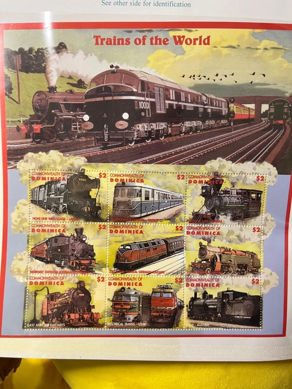 Trains of the World Collectible Stamp Sheet - Multicolor